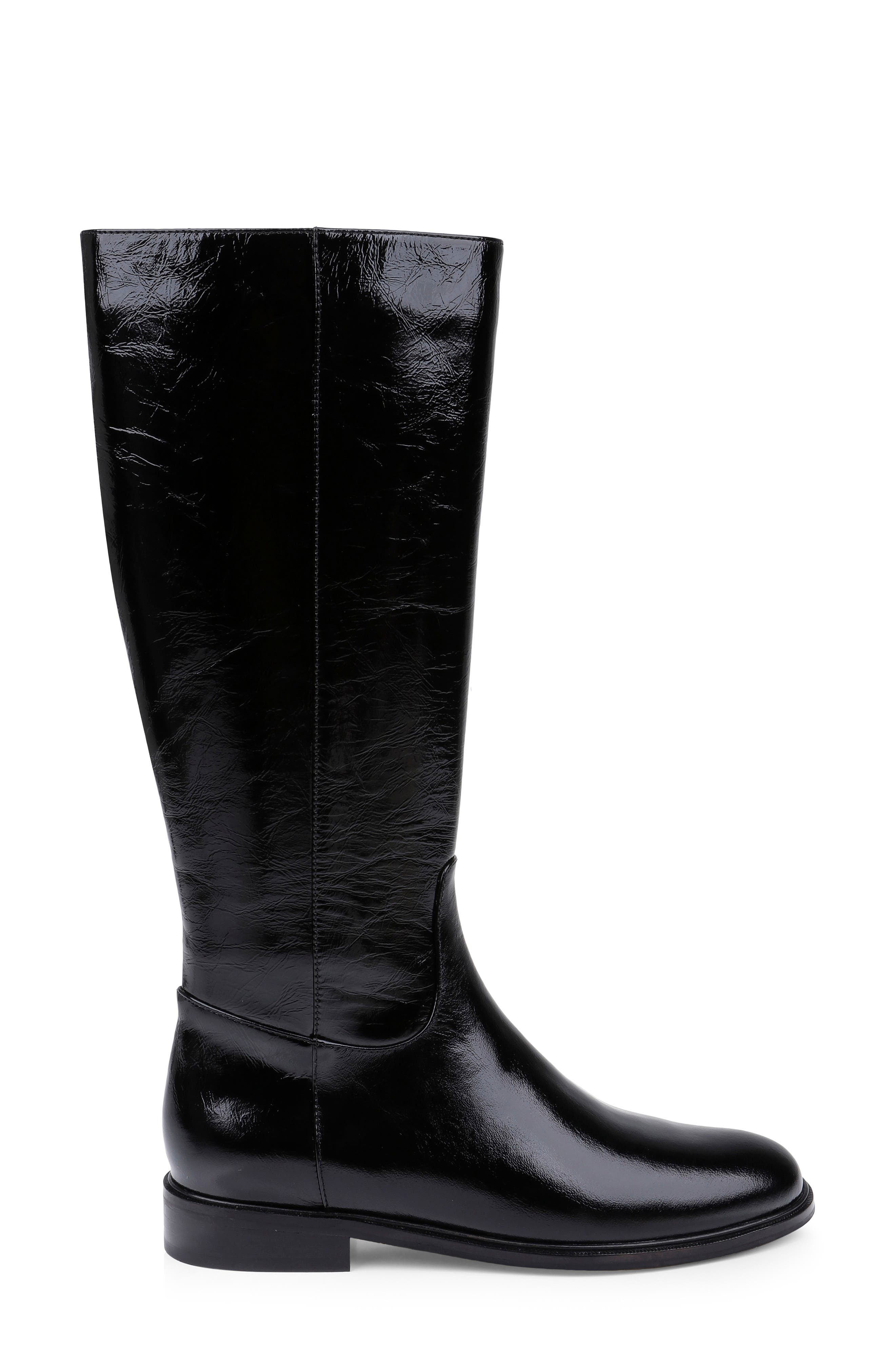 Cortland Tall Boot, Alternate, color, BLACK CRINKLE PATENT