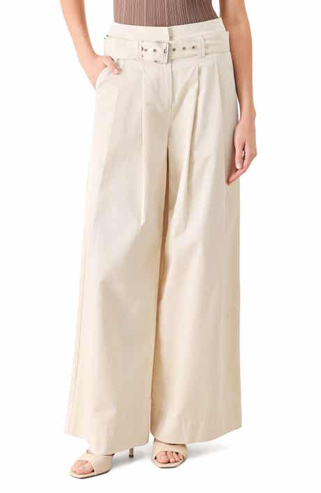 FREEMARKET Belted Wide Leg Cotton Pants