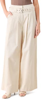 FREEMARKET Belted Wide Leg Cotton Pants
