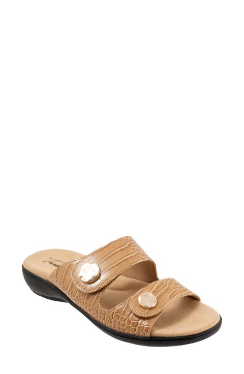 Ruthie Croc Embossed Slide Sandal - Multiple Widths Available (Women)
