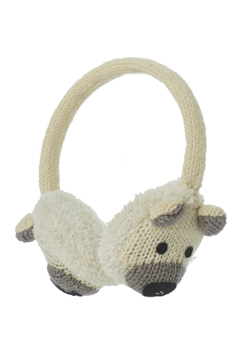 Polar Bear Earmuffs, Main, color, White