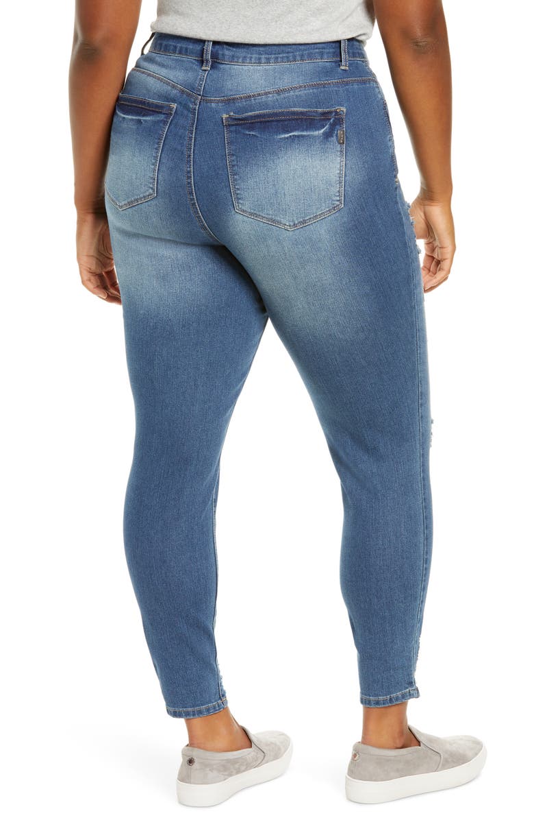 1822 Denim Ripped Skinny Ankle Jeans, Alternate, color,