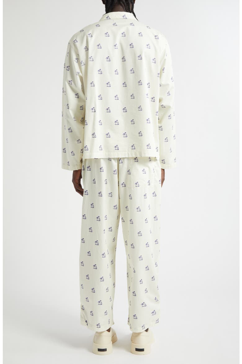 Teddy Bear Print Pajamas, Alternate, color, IVORY BASE