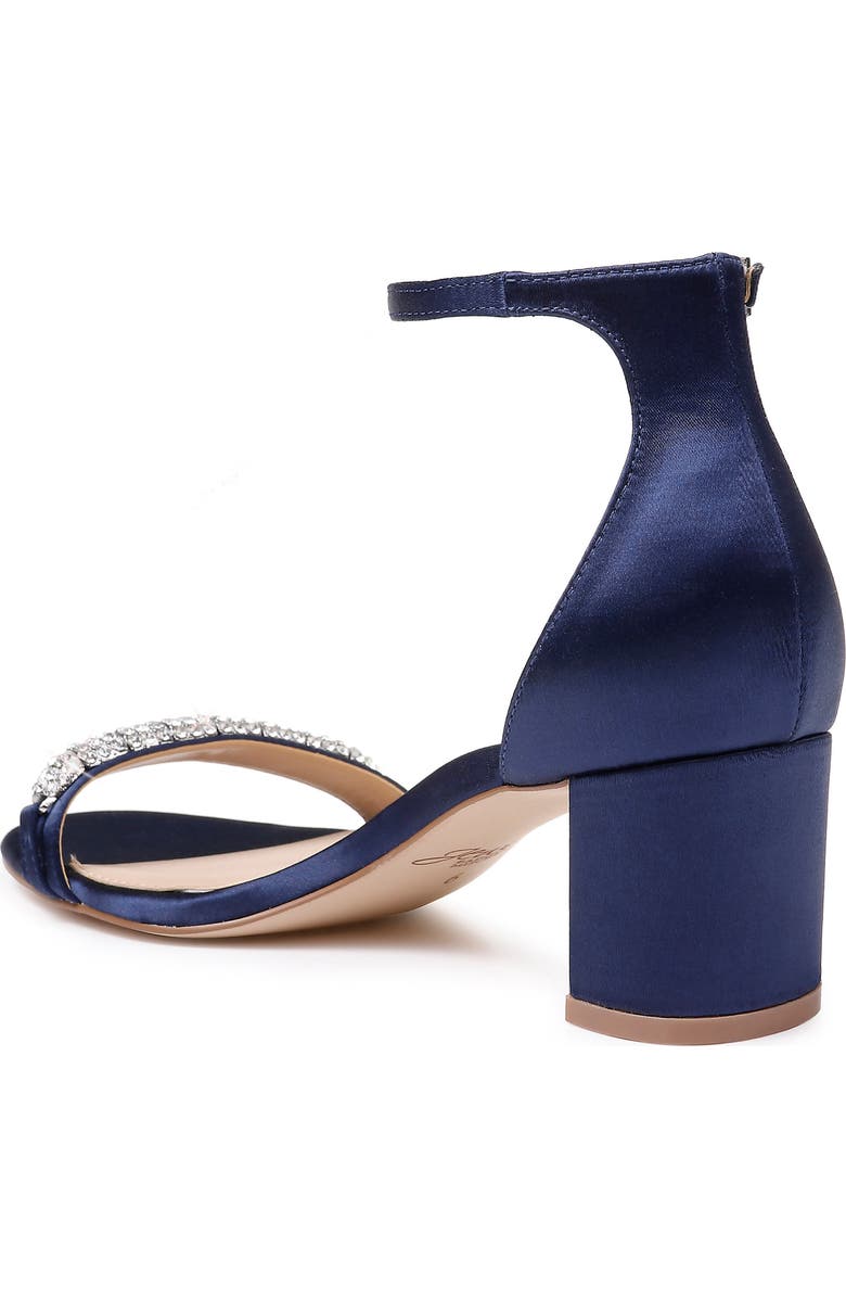 Jewel Badgley Mischka Ramsay Ankle Strap Sandal, Alternate, color, Navy Satin