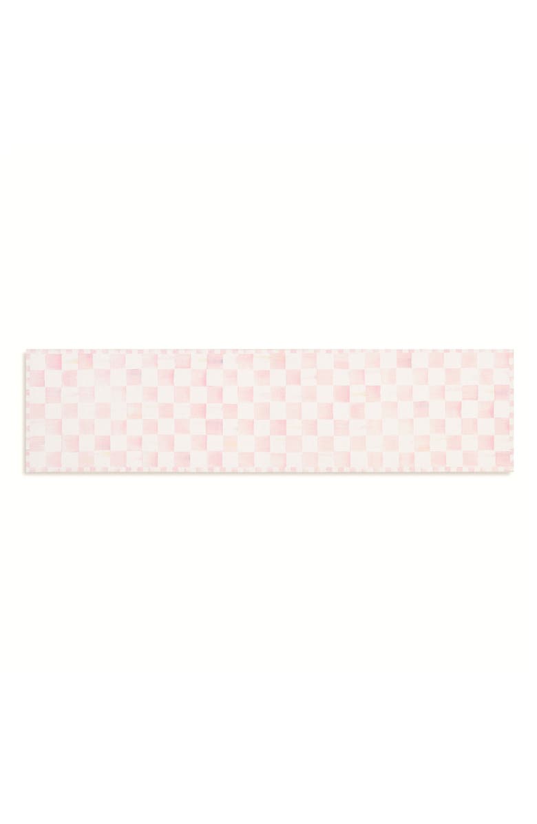 MACKENZIE CHILDS Rosy Checkerboard Machine Washable Runner Rug, Main, color, Rosy