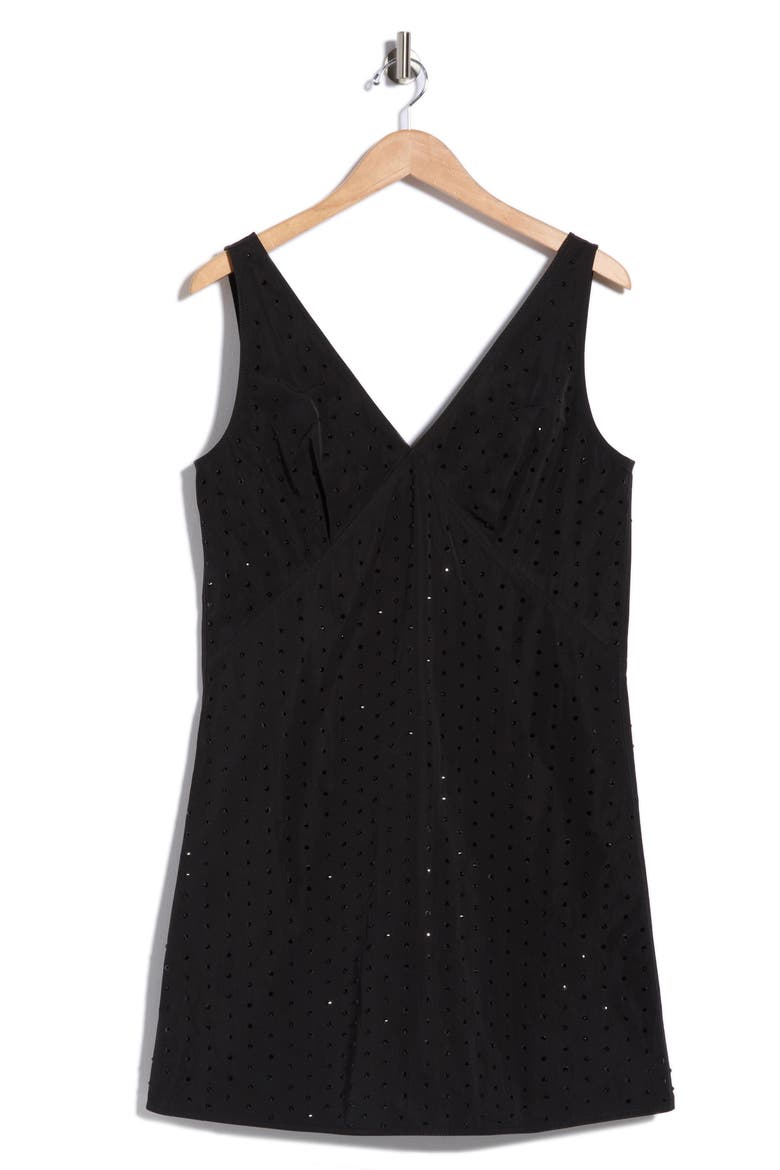 Crystal V-Neck Dress, Main, color, BLACK CRYSTAL