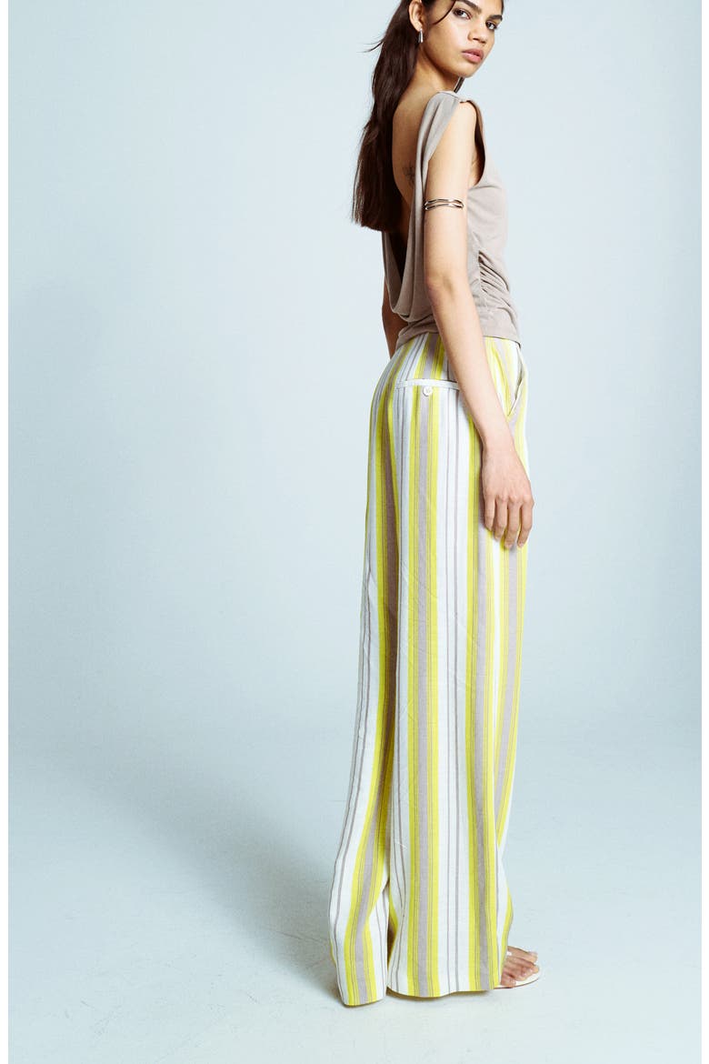 Stripe Wide Leg Slouch Pants, Alternate, color, WHITE MULTI