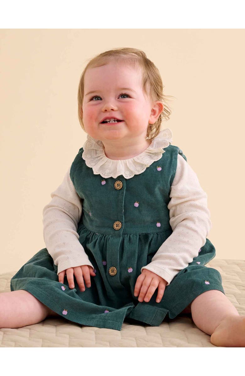 Purebaby Corduroy Pinnie & Headband Set, Alternate, color, Apple Broderie