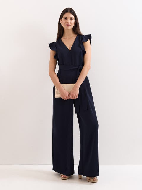Kallie Frill V-Neck Jumpsuit
