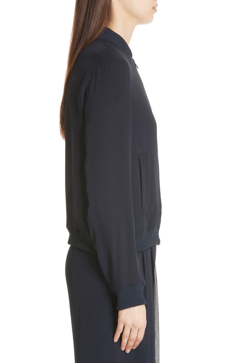 Max Mara Nervi Silk Georgette Bomber Jacket, Alternate, color, 