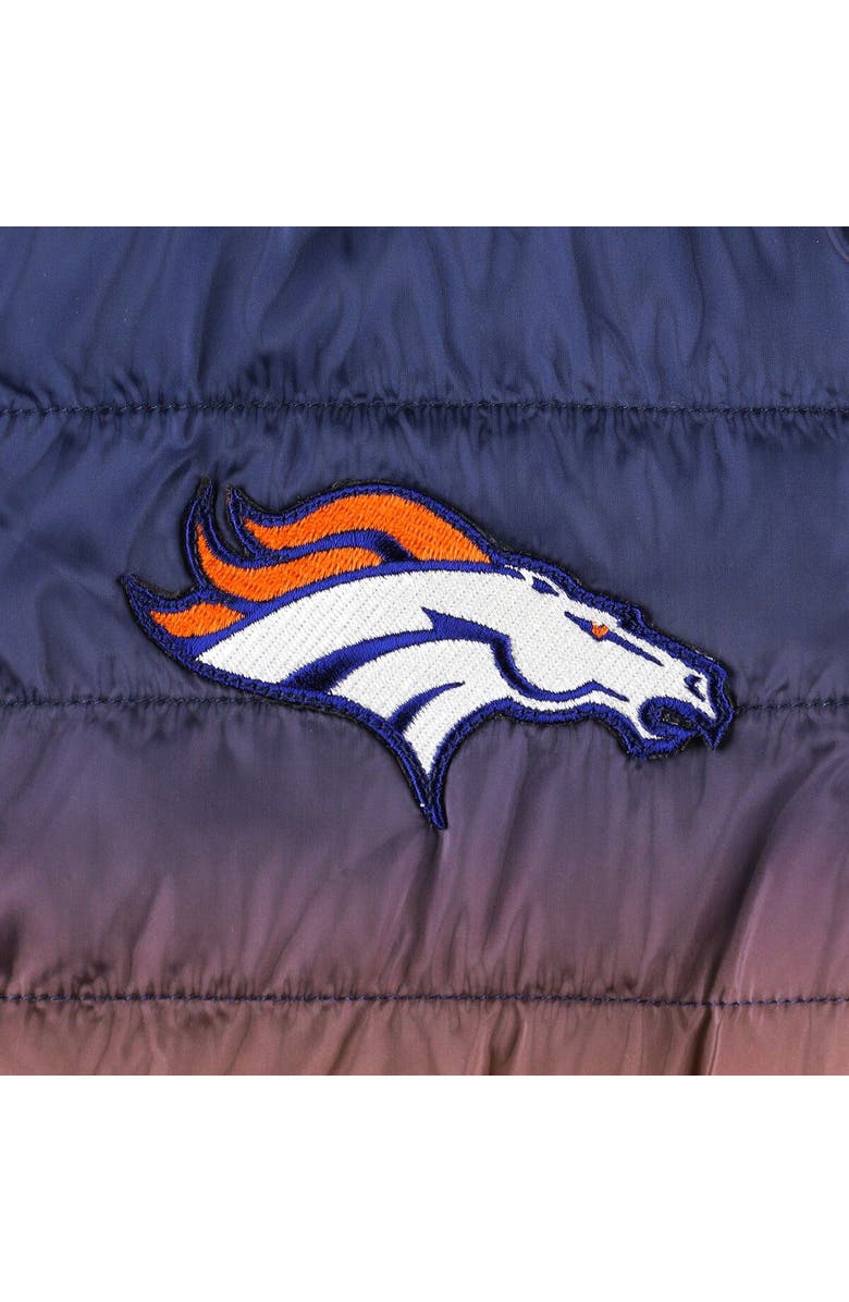 THE WILD COLLECTIVE Women's The Wild Collective Navy/Orange Denver Broncos Color Block Full-Zip Puffer Jacket, Alternate, color, 