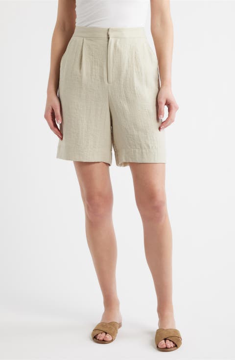 Pleat Front Bermuda Shorts