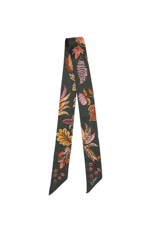 Echo Falling Leaves Ribbon Scarf In Blue