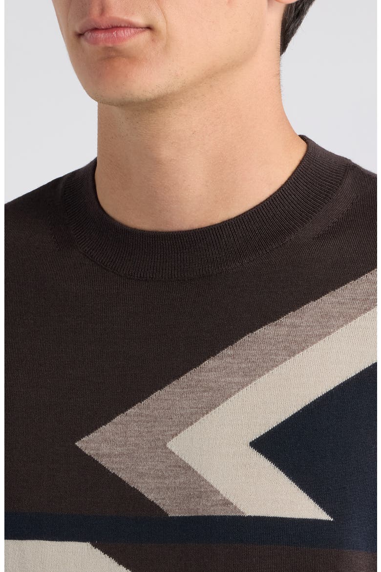 Wool Crewneck Sweater, Alternate, color, BROWN/ GREEN