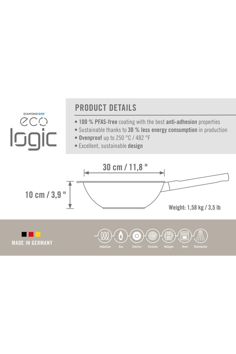 Ecologic Nonstick Wok 12-Inch, Alternate, color, Black