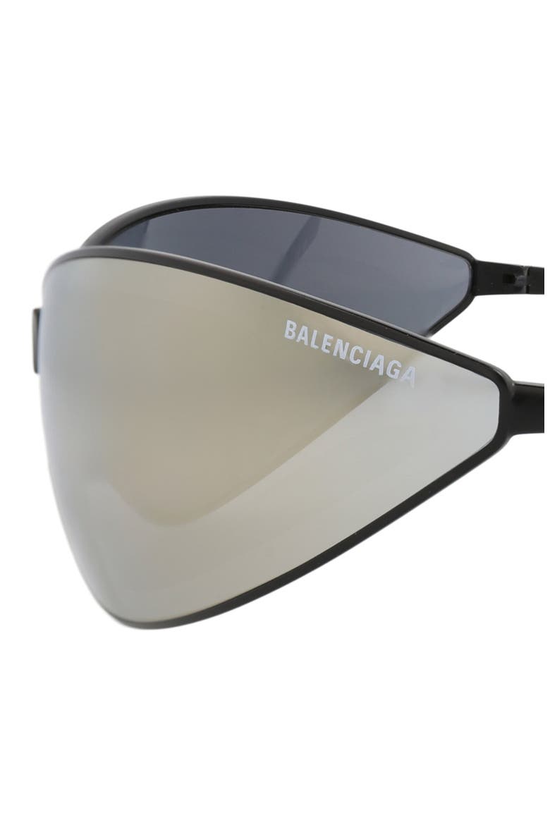 93mm Shield Mirrored Sunglasses, Alternate, color, BLACK BLACK BRONZE