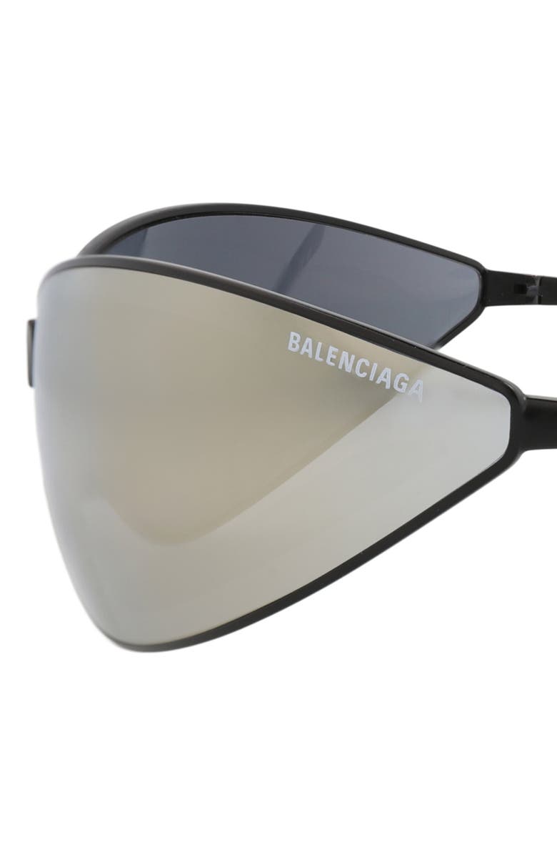 Balenciaga 93mm Shield Mirrored Sunglasses, Alternate, color, 