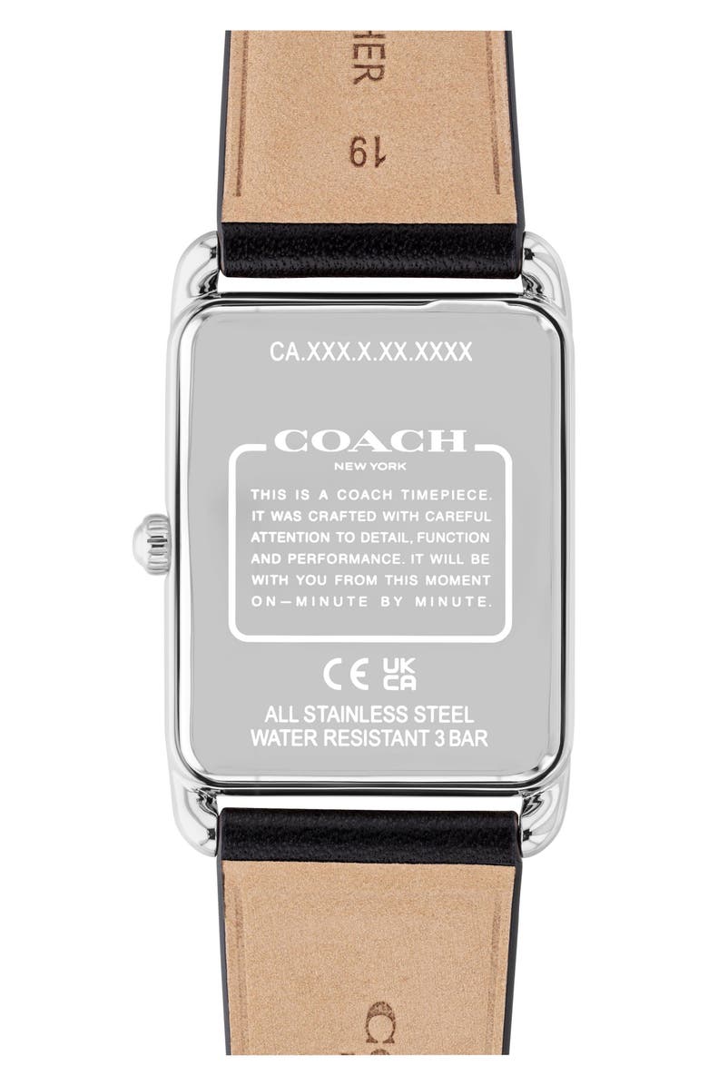 COACH Elliot Leather Strap Watch, 32mm x 36mm, Alternate, color, Silver