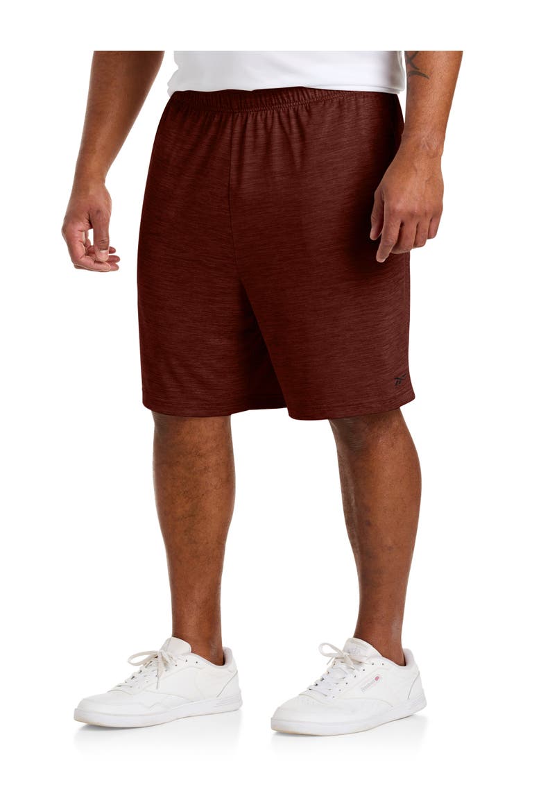 Performance Tech Heather Shorts, Main, color, RED VELVET HEATHER