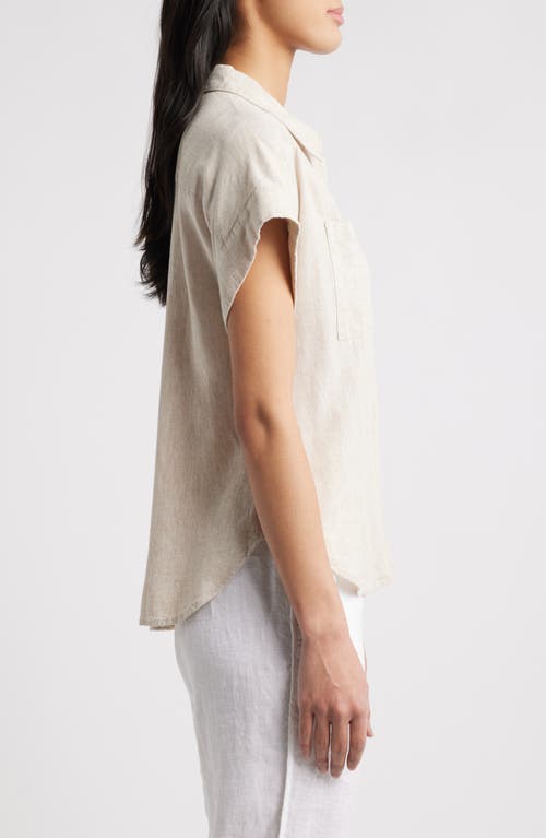 Shop Caslonr Caslon(r) Linen Blend Short Sleeve Button-up Shirt In Flax