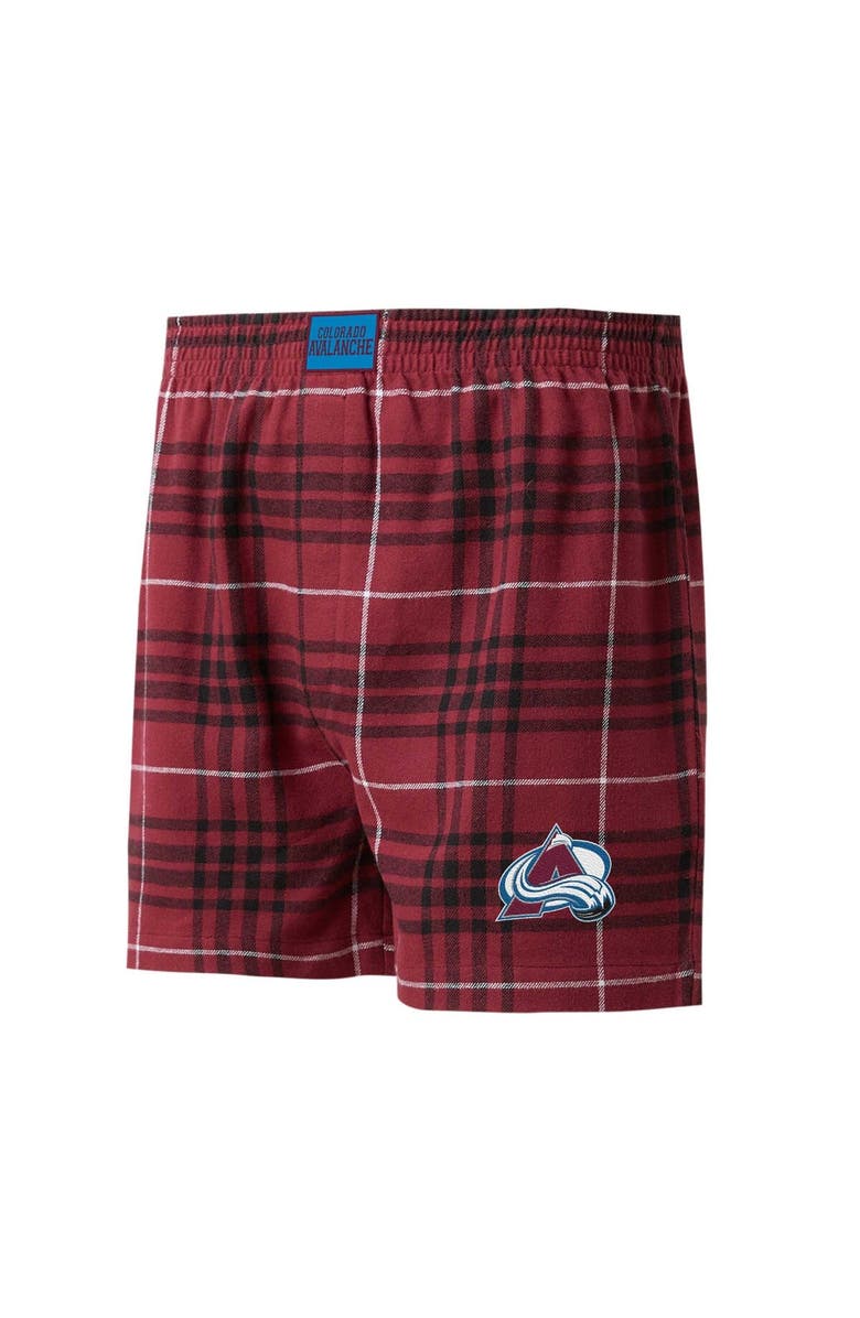 CONCEPTS SPORT Men's Concepts Sport Burgundy/Black Colorado Avalanche Concord Flannel Boxers, Alternate, color, 