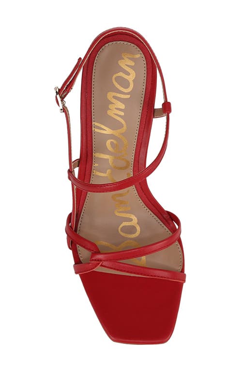 Sam Edelman Zariah Womens Lace-up Open-toe Strappy Sandals In Summer Red