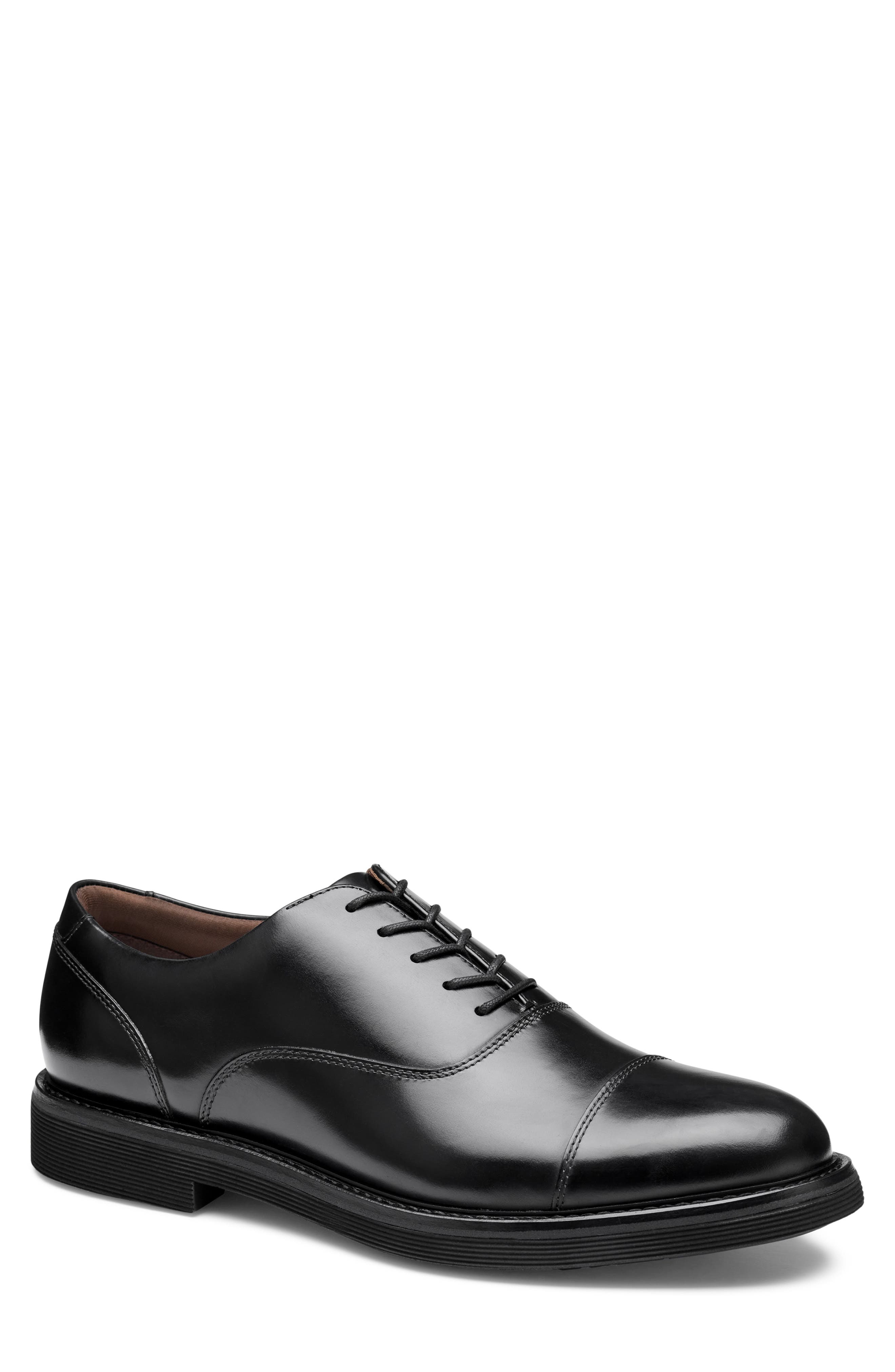 Johnston & Murphy Tyson Cap Toe Oxford, Main, color, Black Full Grain