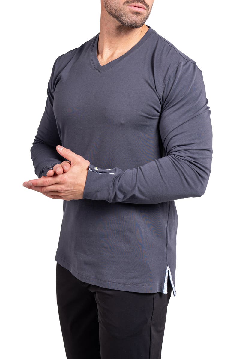 Maceoo Edison Ascension V-Neck Long Sleeve T-Shirt, Alternate, color, Grey