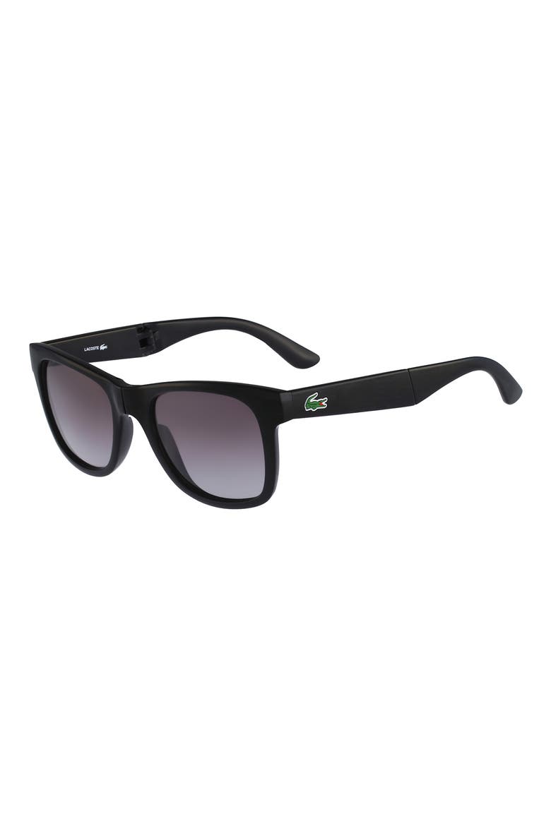 52mm Foldable Retro Frame Sunglasses, Alternate, color, BLACK