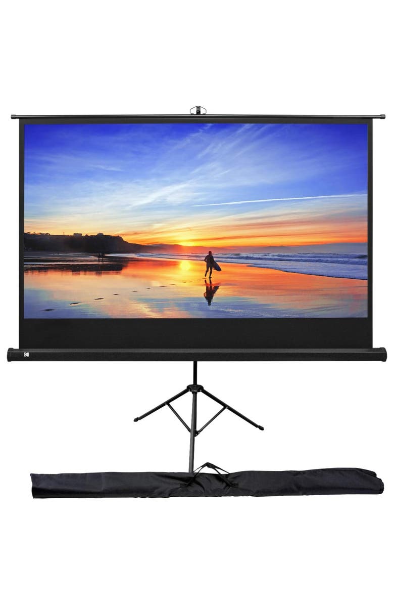 Kodak 80 Projector Screen with Stand, Portable 169 Projector Screen with Tripod Stand & Bag, Main, color, Black