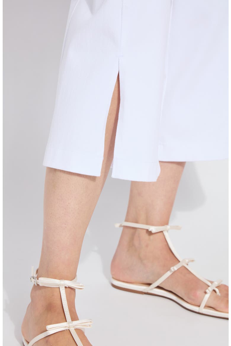 Fiorella Stretch Knit Denim Culottes, Alternate, color, WHITE