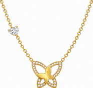 Donatello Gian Golden Butterfly Crystal Necklace