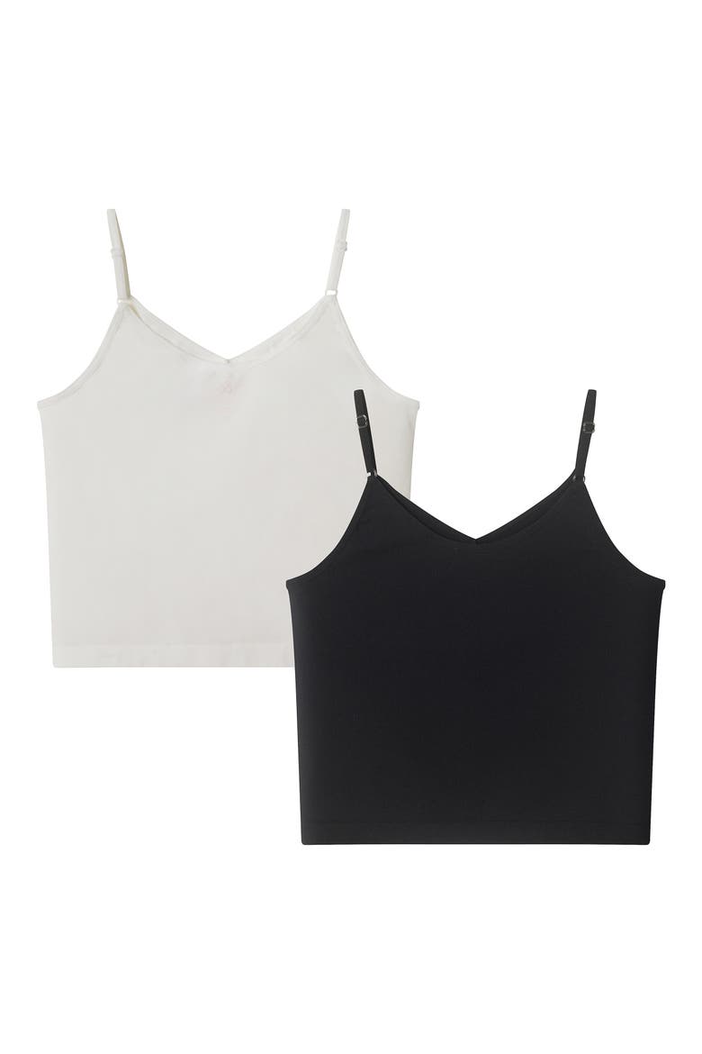 Kids' 2-Pack Knit Tanks, Alternate, color, WHITE BLACK