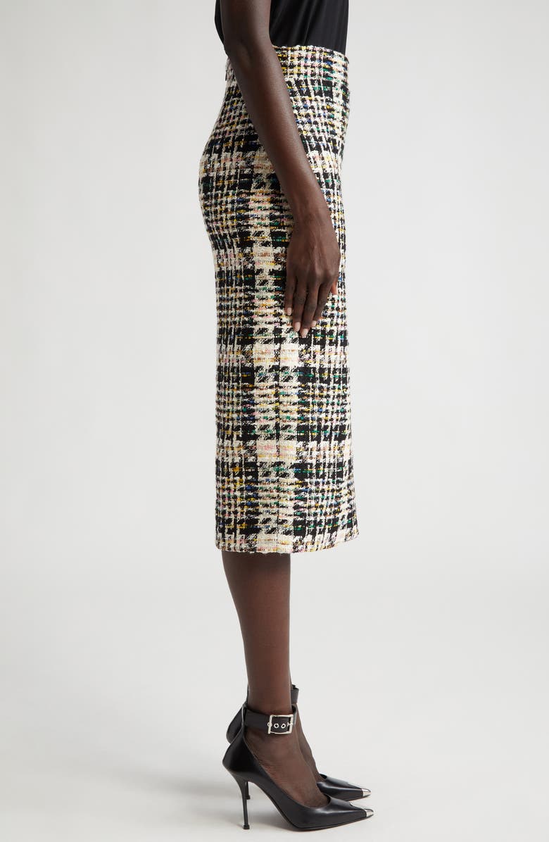 McQueen Front Slit Tweed Pencil Skirt, Alternate, color, 