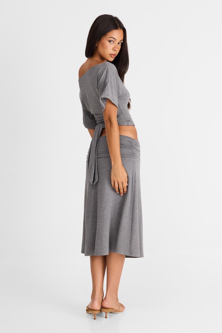 Lorelei Midi Skirt, Alternate, color, Grey Marle