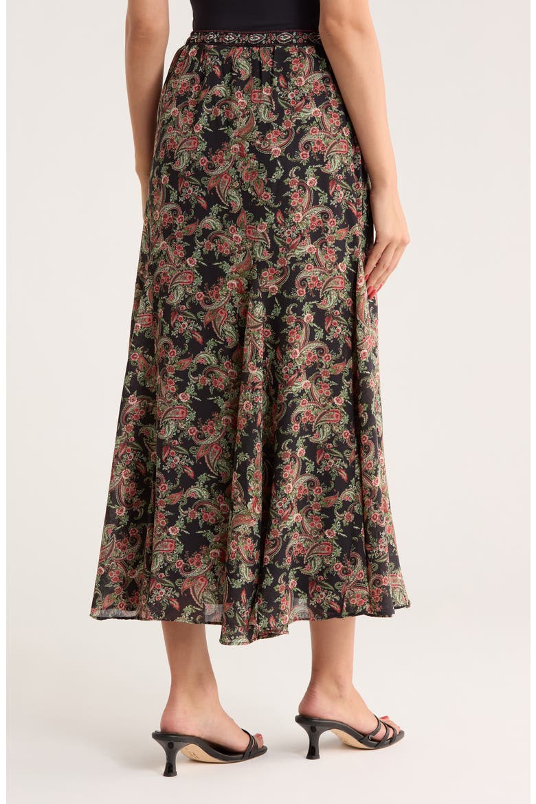 Georgette Godet Maxi Skirt, Alternate, color, BLACK MED PLUSH PAISLEYS