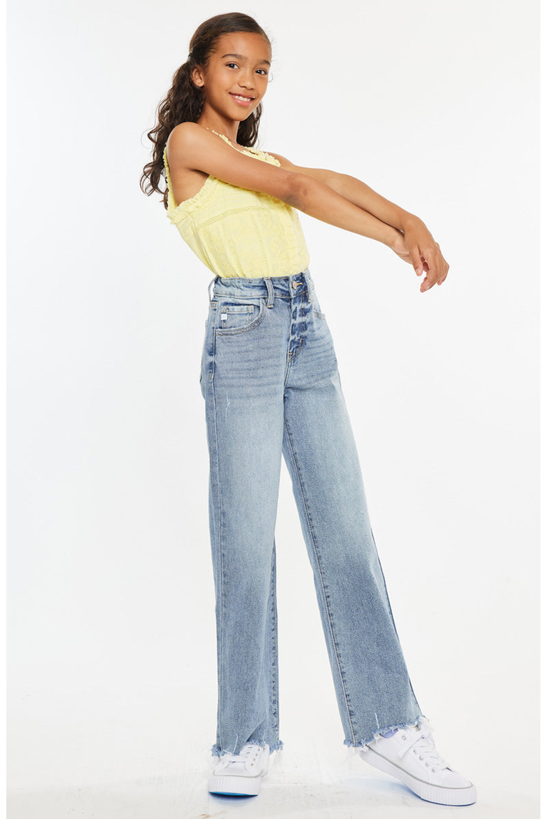Bee High Rise Slim Wide Leg Jeans, Alternate, color, Light Wash