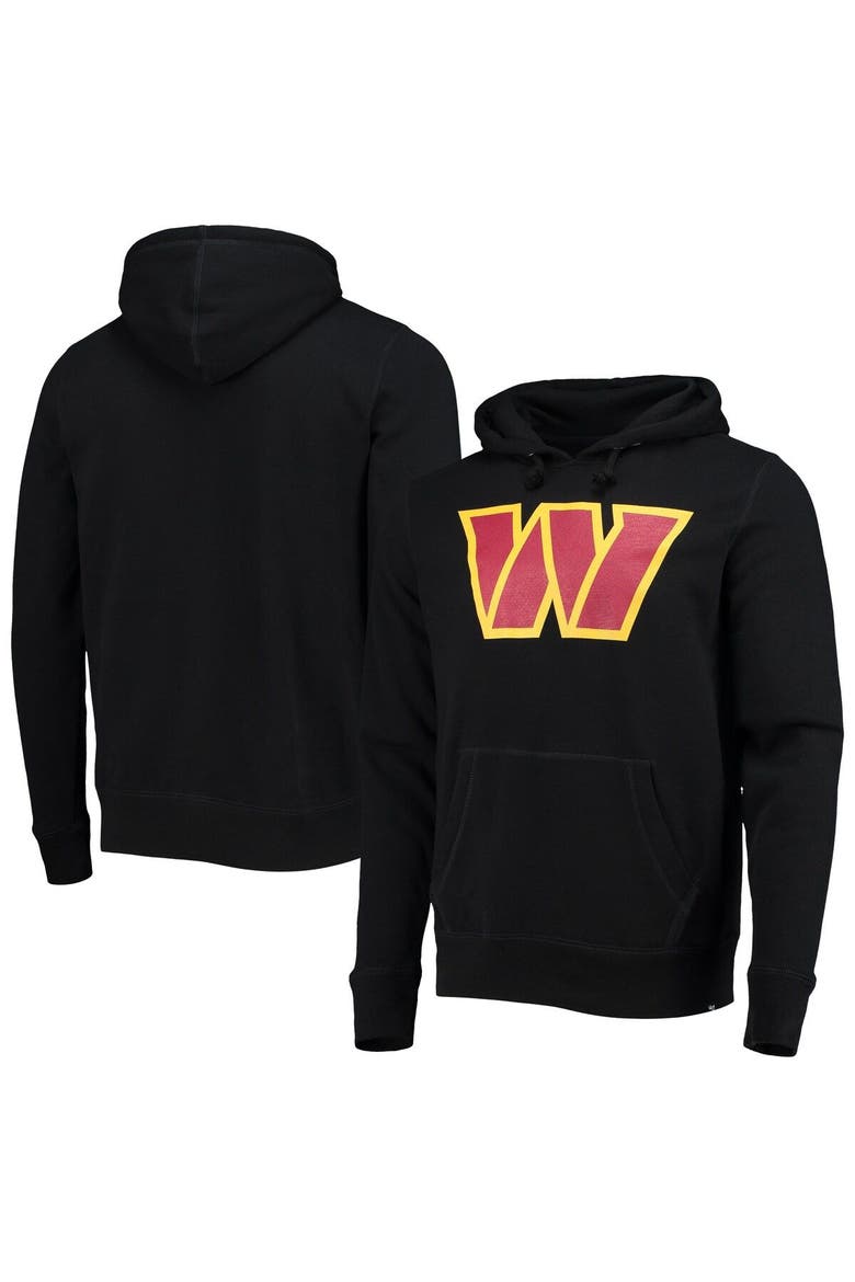 Men's '47 Black Washington Commanders Imprint Headline Pullover Hoodie, Main, color, Black