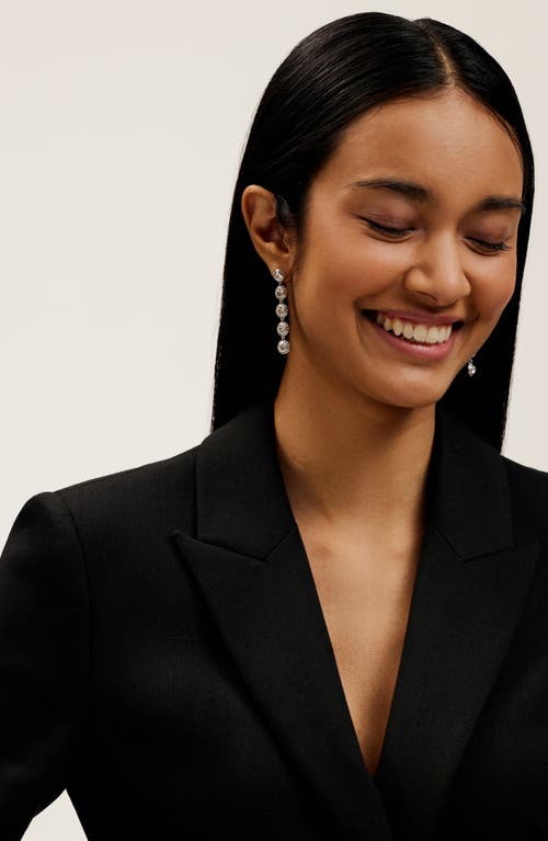Ted Baker Sorella Linear Drop Earrings In Silver Tone/clear Crystal