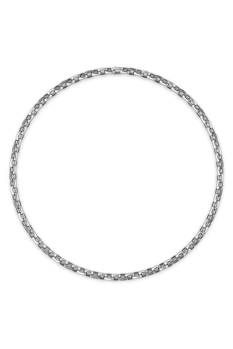 Chevron Oval Link Necklace, Alternate, color, SILVER