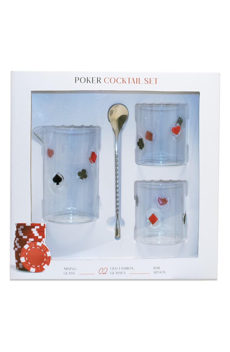 Silver One International 4-Piece Poker Cocktail Set, Main, color,