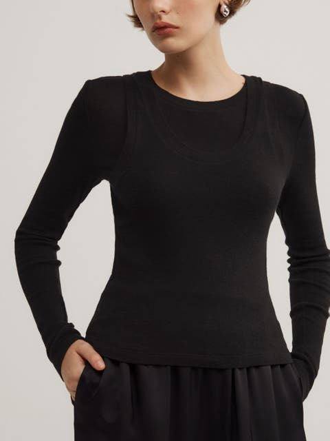Long Sleeve Overlay Top