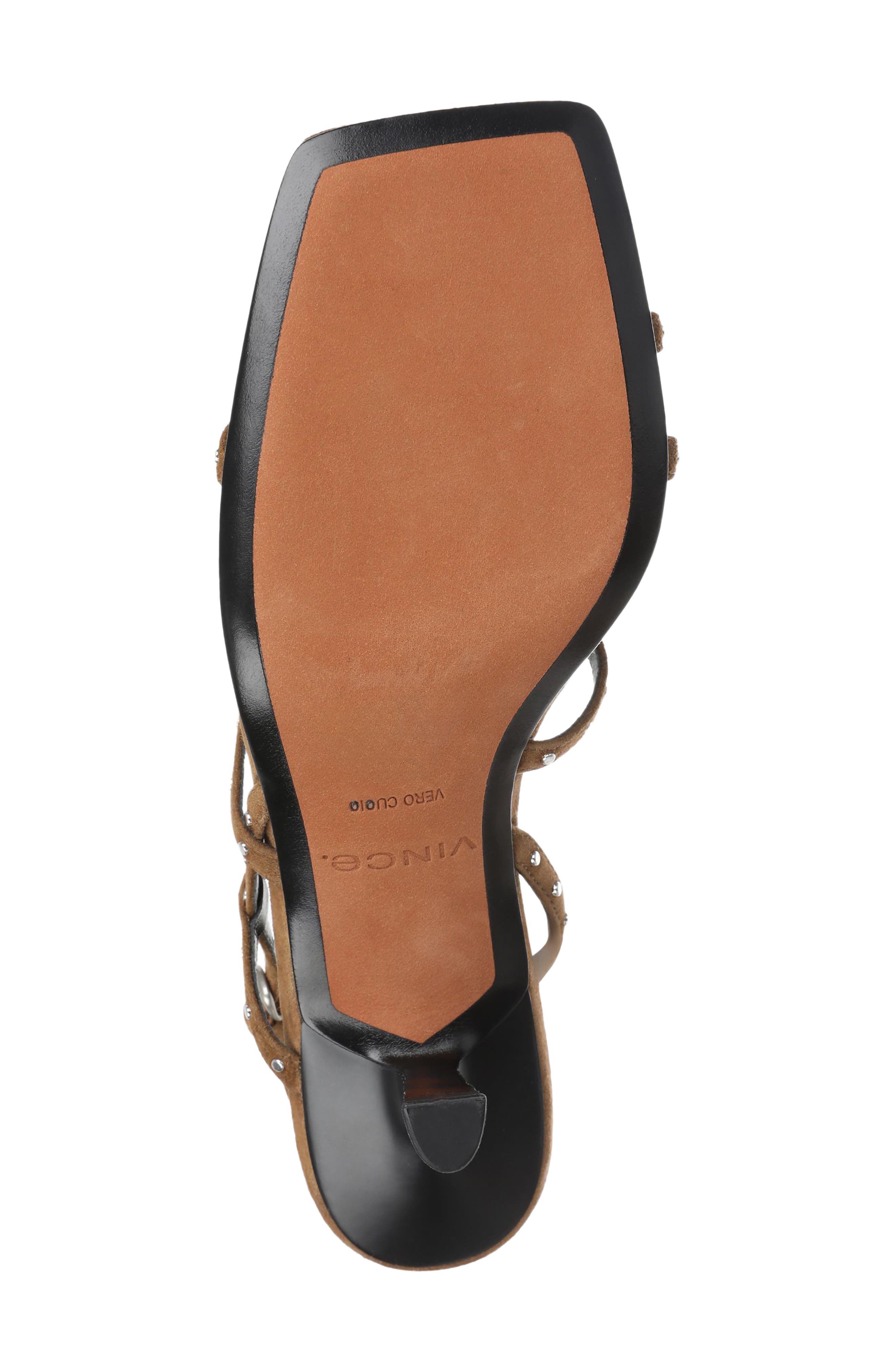 Tania Studded Leather Strappy Sandal, Alternate, color, ELMWOOD