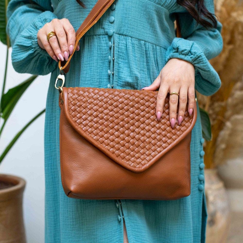 Woven Everyday Bag, Alternate, color, Saddle