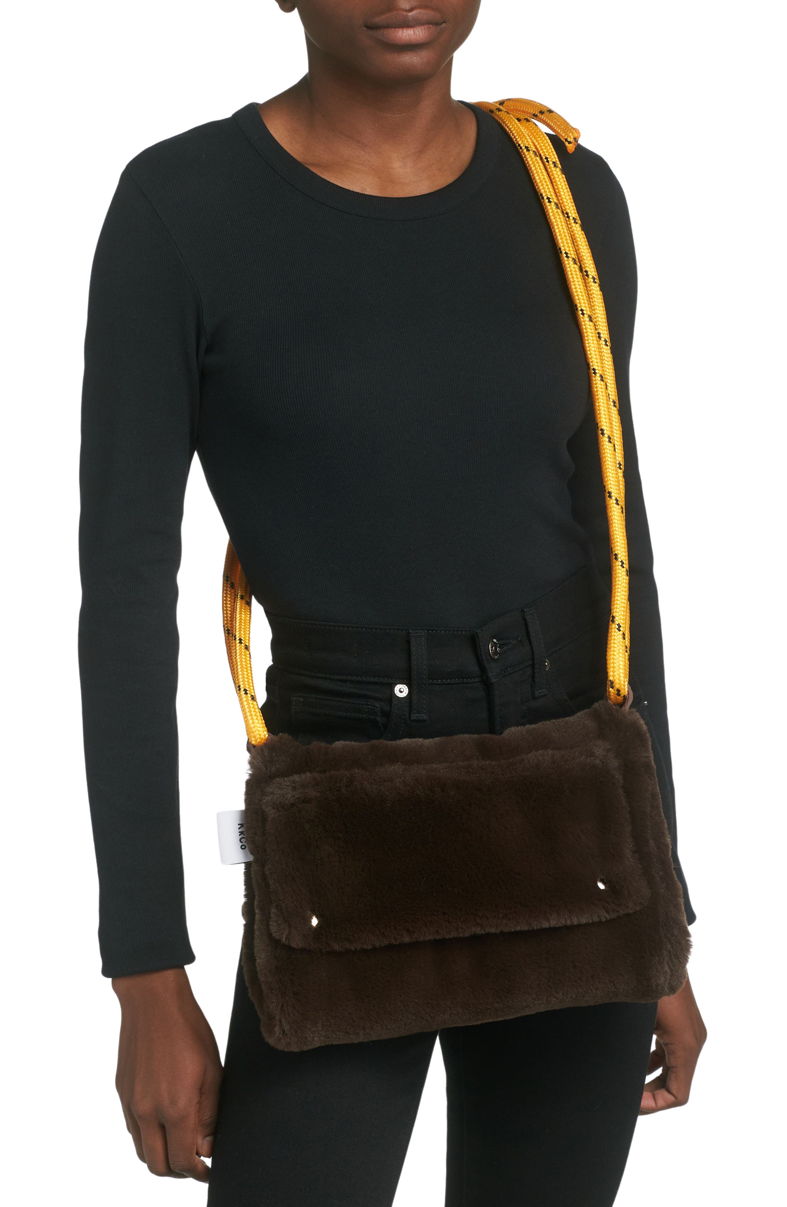 KkCo Faux Fur Muff Crossbody Bag, Alternate, color, 