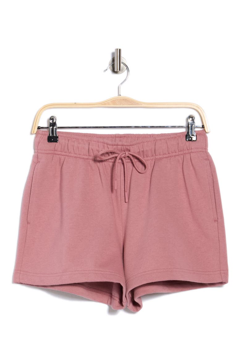 Feather Fleece Shorts, Alternate, color, PINK NOSTALGIA