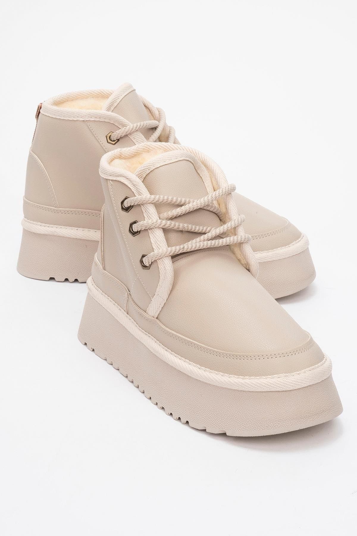 Beige Faux Leather