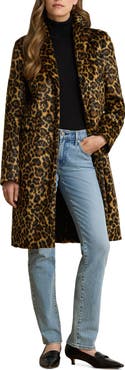 Lauren Ralph Lauren Leopard Print Faux Fur Topper Coat
