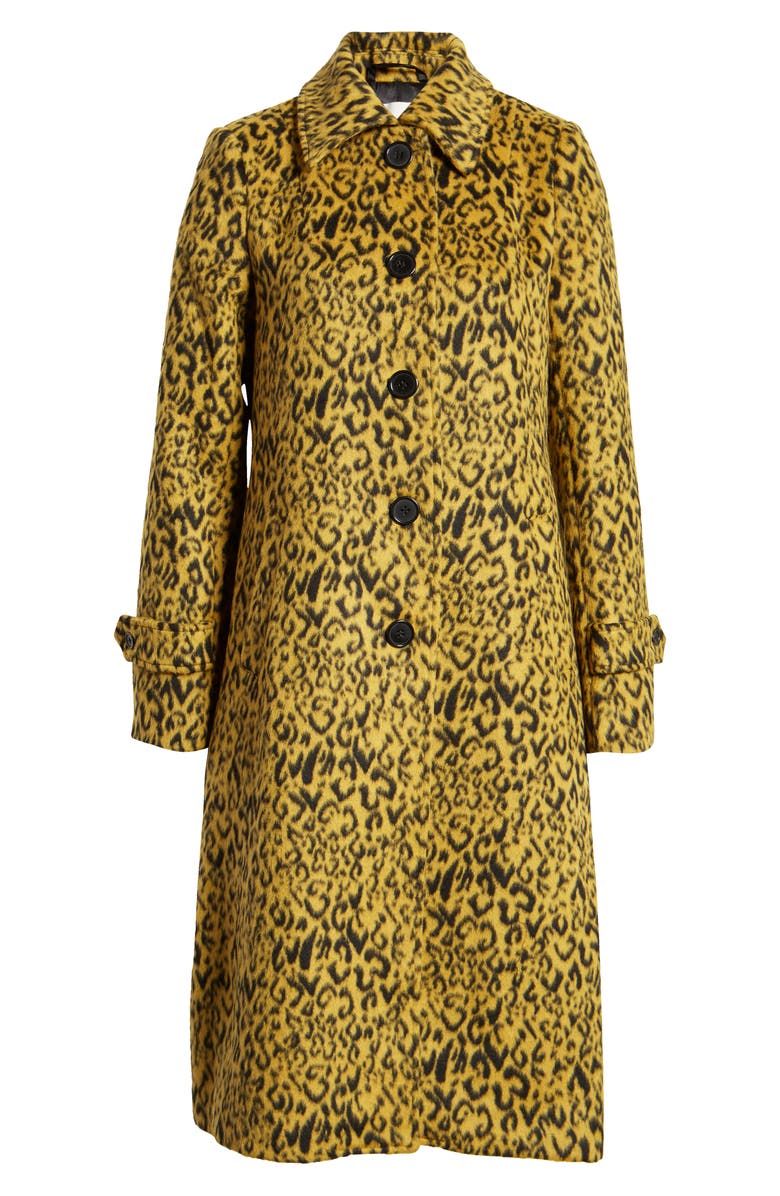 Avec Les Filles Leopard Print Long Coat, Alternate, color, 