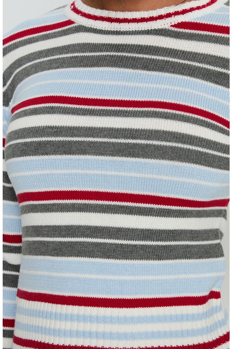 Briette Stripe Crewneck Sweater, Alternate, color, BLUE / RED STRIPE